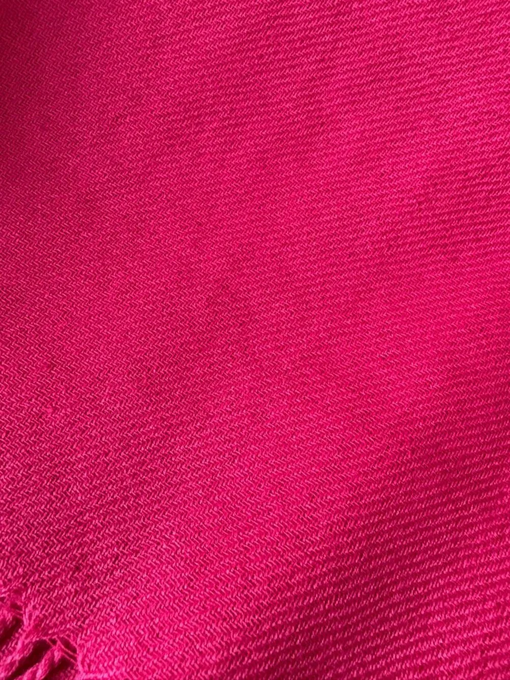 100% Pashmina Fuchsia Wrap Scarf with Tasseled Ends